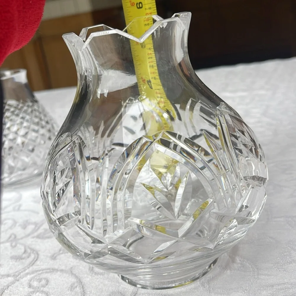 Vintage Waterford Crystal hurricane lamp and globe , globe only
